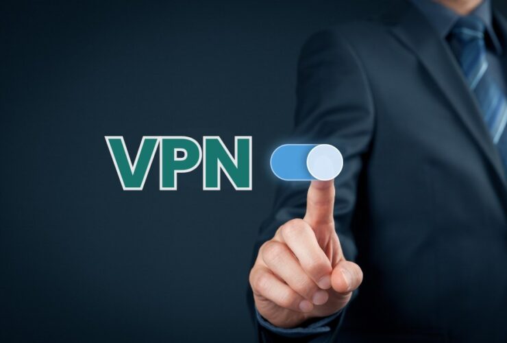 Ilustracja przedstawiająca włącznik VPN, nawiązująca do artykułu: Darmowe VPN — testy i recenzje.