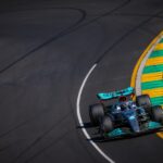 George Russell podczas GP Australii 2022 w bolidzie Mercedes W13.