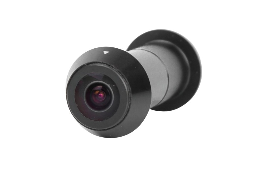 Główna część kamery do wizjera. Widoczne obiektyw i wgłębienie, które umieszcza się wewnątrz judasza.