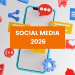 Grafika przedstawia telefon w tle, dookoła niego znajdują się popularne ikonki z social mediów.